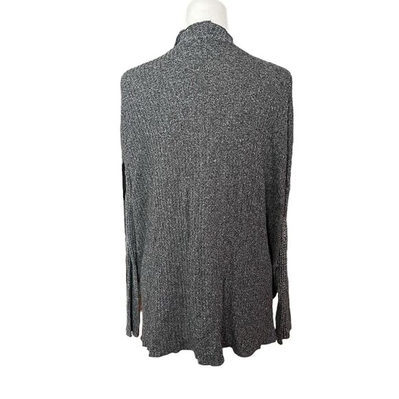 American Eagle Medium Cardigan Sweater Soft & Sexy Plush Gray Black Open - Picture 7 of 8